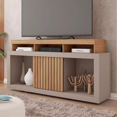 Rack para TV Dragon con 1 puerta, rasgado, de hasta 55 pulgadas, color gris oscuro - Tienda Universo
